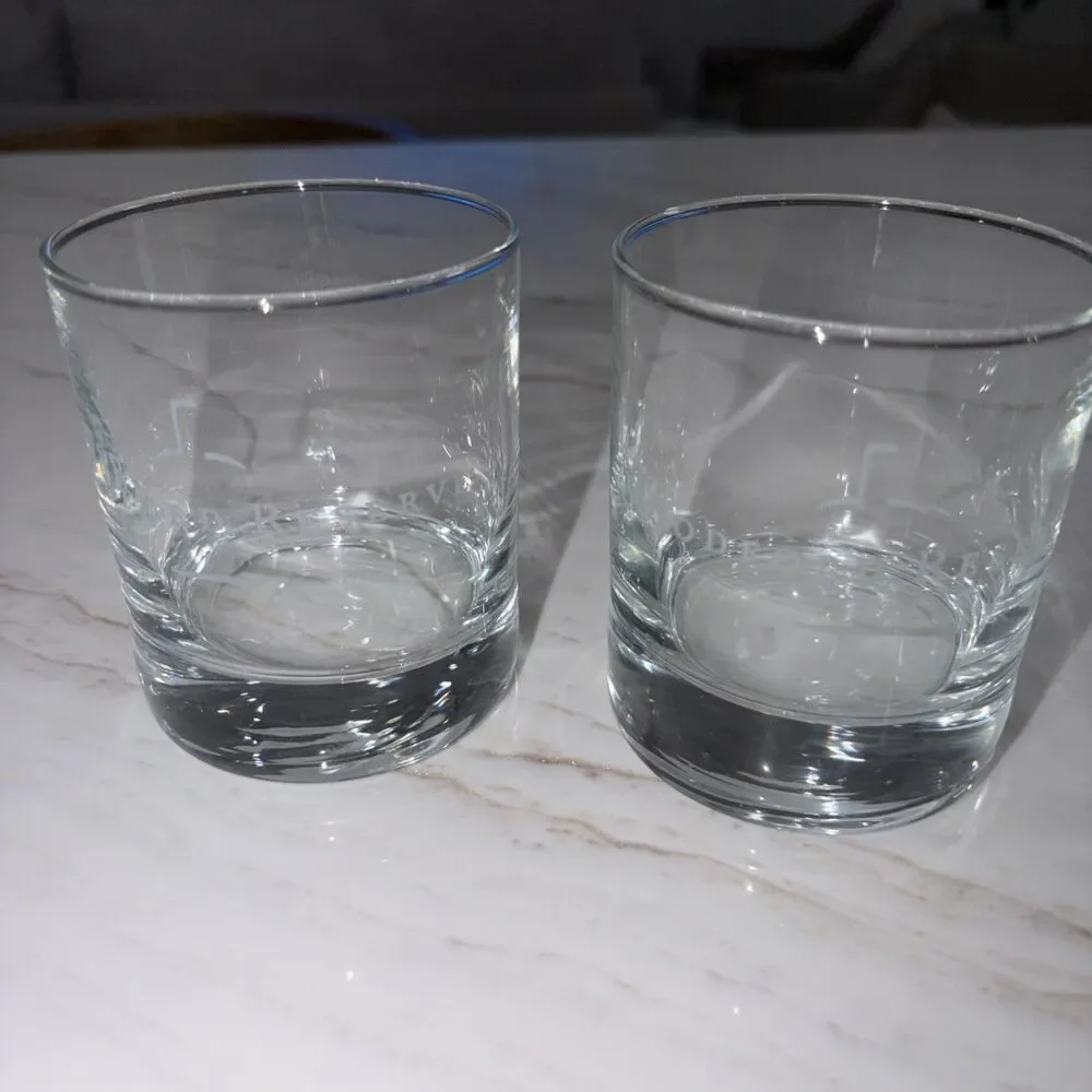 Two WOODFORD RESERVE Collectible Whiskey Bourbon Glasses 8 Oz Old Fashioned